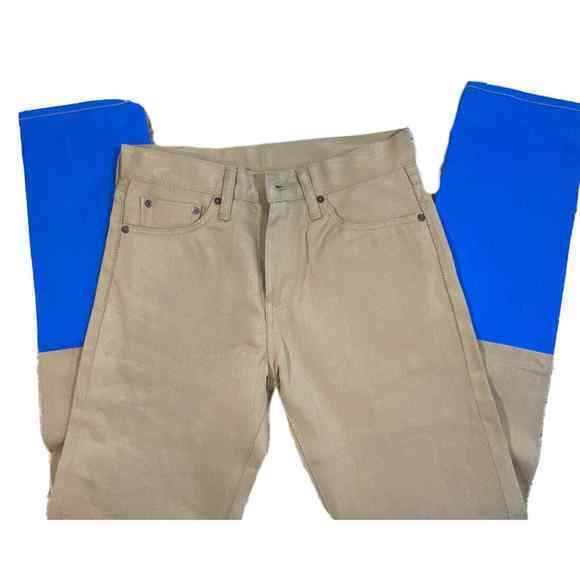 Levis 508 Men's‎ Size 28x32 Regular Fit Tapered Leg Colorblock Beige/Blue L14 - Picture 4 of 6